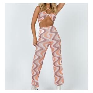 Princess Polly Latiana Two Piece Womens Sz 8 Retro Disco 70s Flared Psychedelic